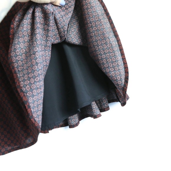 Urban Outfitters mini skirt frill abstract geometric print lined cottagecore XS - Picture 4 of 8